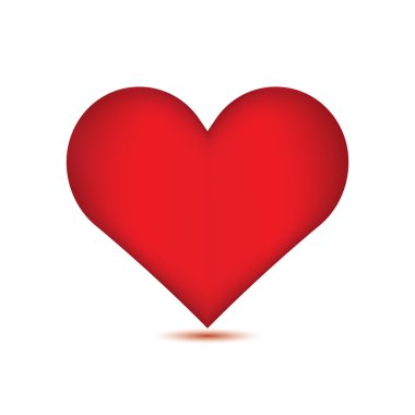 Red heart on white background. clipart