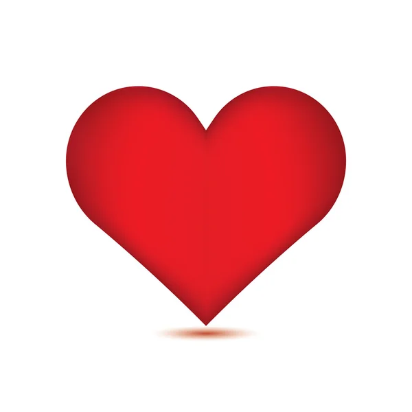 Červené srdce na bílém pozadí. — Stockový vektor