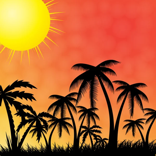 夏季假日背景。热带的旗帜. — 图库矢量图片
