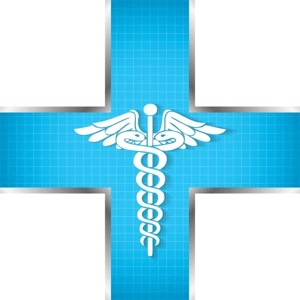 Abstracte medische achtergrond met caduceus medische symbool. — Stockvector