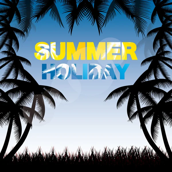 Summer background whit palm trees. — Stock vektor