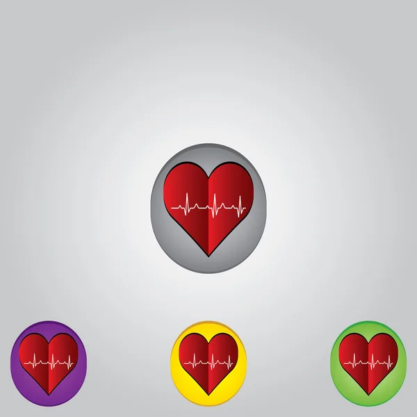 Signo del latido del corazón. Símbolo de cardiograma . — Vector de stock