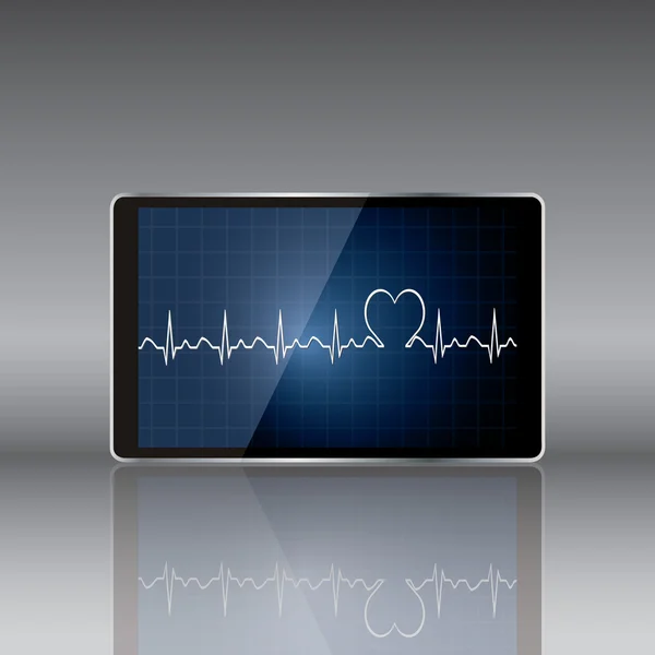 Tablet computador com conceito médico  . — Vetor de Stock