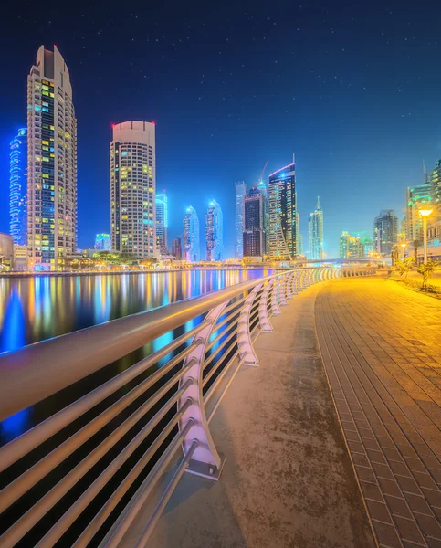 O panorama de beleza da marina de Dubai. EAU — Fotografia de Stock