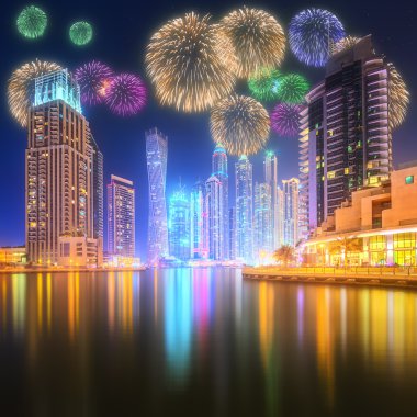 Dubai Yat Limanı güzellik Panoraması. Birleşik Arap Emirlikleri