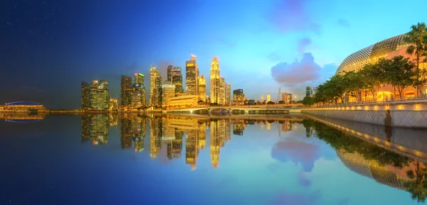 Singapur i widok na zatokę marina — Zdjęcie stockowe