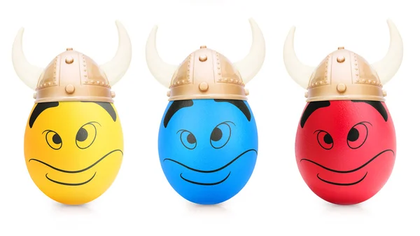 Concept d'œuf de Pâques avec des visages émotionnels isolés — Photo