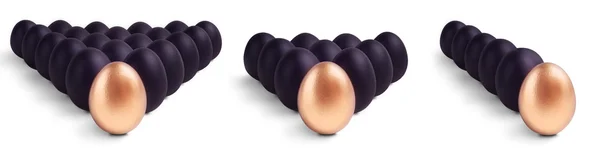 Concepto de huevos negros de Pascua con huevo de oro — Foto de Stock