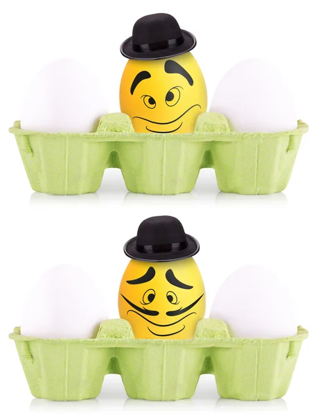 Húsvéti fehér és arany tojás doboz fogalmának — Stock Fotó
