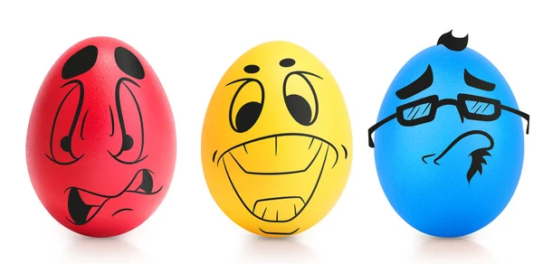 İzole kavramı duygular yüzü olan Paskalya yumurtası — Stok fotoğraf