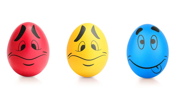 Concept of Easter egg with emotions faces isolated — Stock Photo, Image