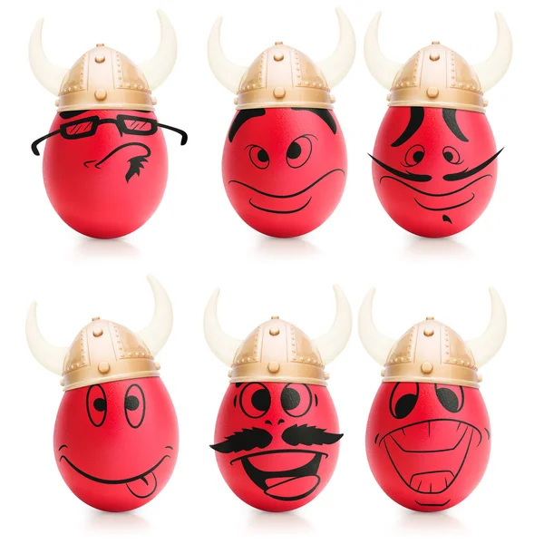 Concepto de huevo de Pascua con emociones caras aisladas —  Fotos de Stock