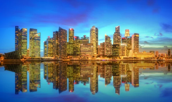 Panoráma Singapuru a pohled na marina bay — Stock fotografie