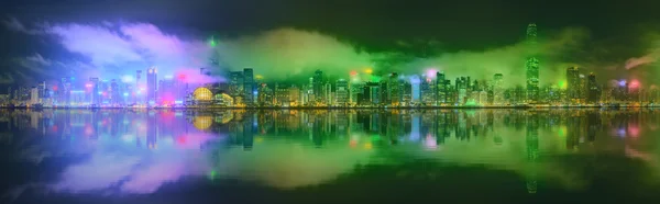 Panorama de Hong Kong e Distrito Financeiro — Fotografia de Stock