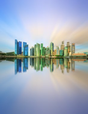 Singapur manzarası ve marina Bay görünümü