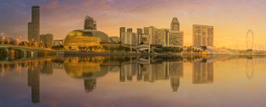 Singapur manzarası ve marina Bay görünümü