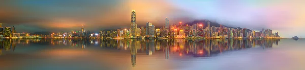 Panorama de Hong Kong y distrito financiero — Foto de Stock