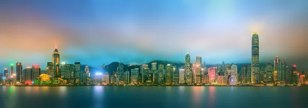 Panorama van Hong Kong en Financial district — Stockfoto