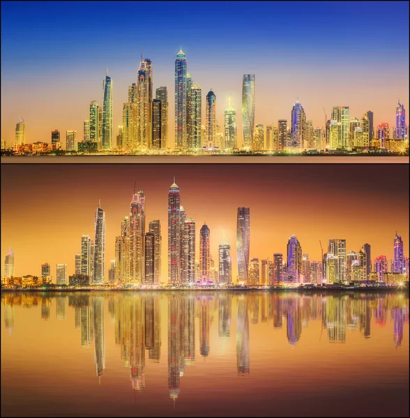 Mooie stadsgezicht set en collage van Dubai — Stockfoto