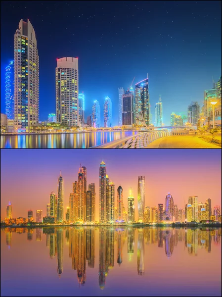 Beautiful cityscape set and collage of Dubai — Stock Photo, Image