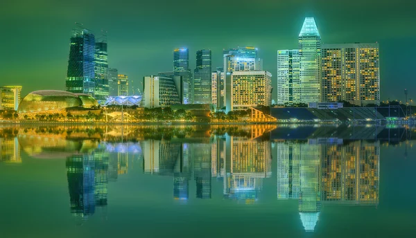 Panoráma Singapuru a pohled na marina bay — Stock fotografie