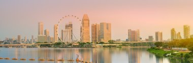 Singapur manzarası ve marina Bay görünümü