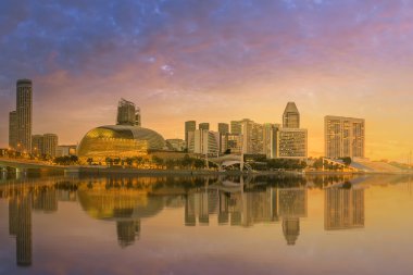 Singapur manzarası ve marina Bay görünümü