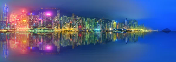 Panorama van Hong Kong en Financial district — Stockfoto