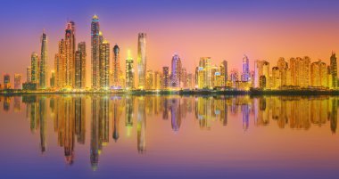 Dubai Yat Limanı güzellik Panoraması. Birleşik Arap Emirlikleri