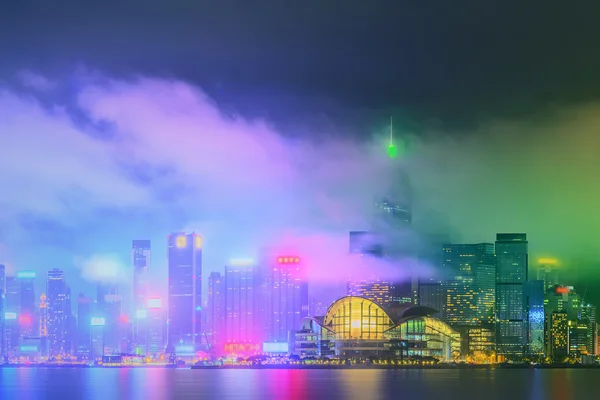 Panorama van Hong Kong en Financial district — Stockfoto