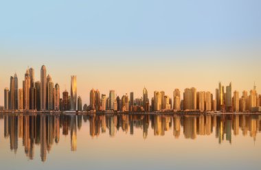 Dubai Yat Limanı güzellik Panoraması. Birleşik Arap Emirlikleri