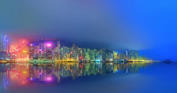 Πανόραμα της περιοχής Hong Kong και χρηματοοικονομικό — Φωτογραφία Αρχείου