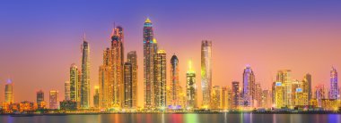 Dubai Yat Limanı güzellik Panoraması. Birleşik Arap Emirlikleri