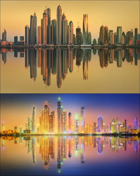 Hermoso conjunto de paisaje urbano y collage de Dubai —  Fotos de Stock