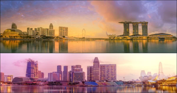 Mooie stadsgezicht set en collage van Marina Bay — Stockfoto