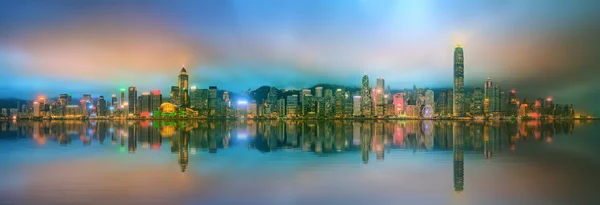 Panorama de Hong Kong e Distrito Financeiro — Fotografia de Stock