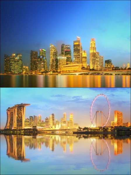Mooie stadsgezicht set en collage van Marina Bay — Stockfoto