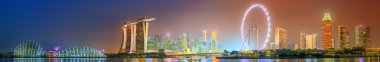 Singapur manzarası ve marina Bay görünümü