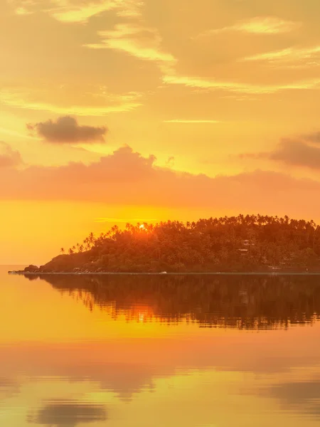 日没、スリランカにロマンチックな手つかずの熱帯のビーチ — ストック写真