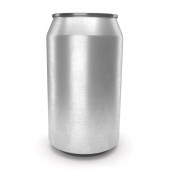 Stříbrné hliníkové pivo nebo soda plechovka izolované na bílém pozadí. 3D vykreslování maketa alkoholických nápojů může. Pohled shora