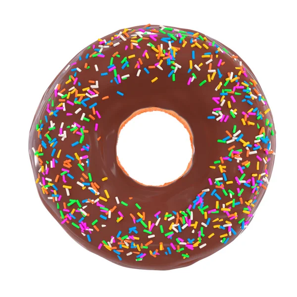Глазурований пончик зі зморшками на білому тлі вид спереду — стокове фото
