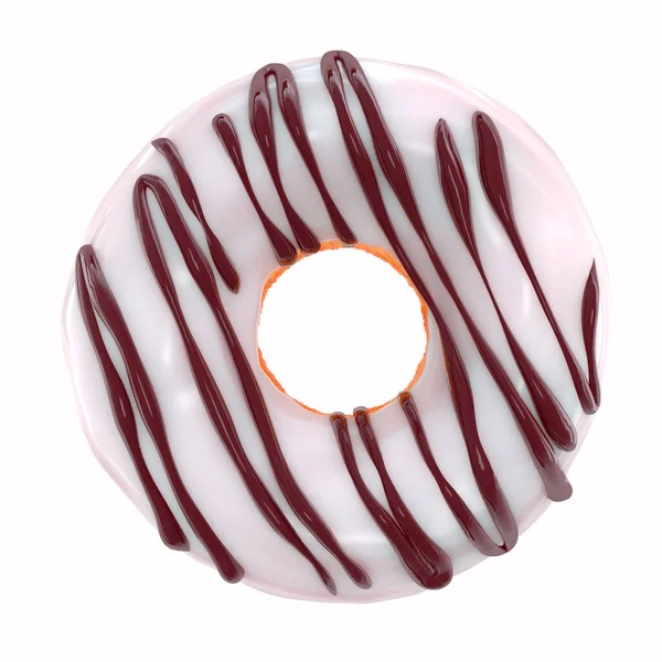 Donut vitrificado com polvilhas em um fundo branco vista frontal — Fotografia de Stock