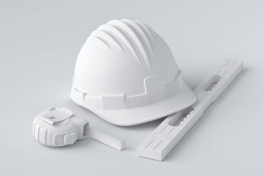 Beyazın onarılması için monokrom yapı araçlarının farklı görünümü