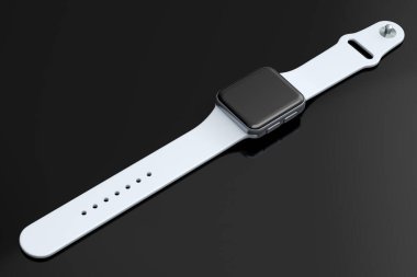 Paslanmaz gümüş akıllı saat ya da izleyici siyah arkaplanda izole edildi.