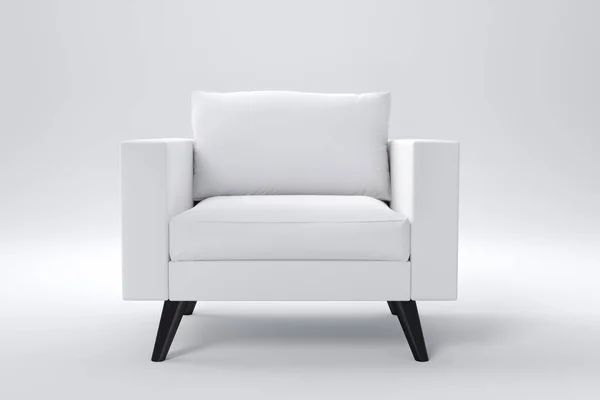 Sillón monocromo con almohadas sobre fondo blanco estudio. — Foto de Stock