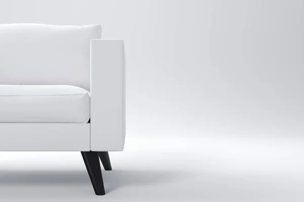 Monochromatyczny fotel z poduszkami na białym tle studia. — Zdjęcie stockowe
