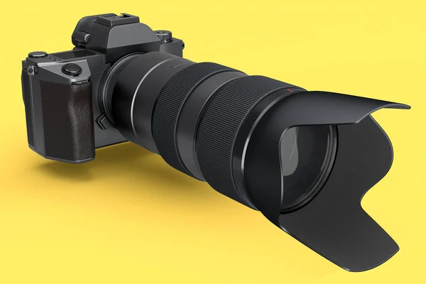 Concept Van Niet Bestaande Dslr Camera Met Lens Geïsoleerd Een — Stockfoto