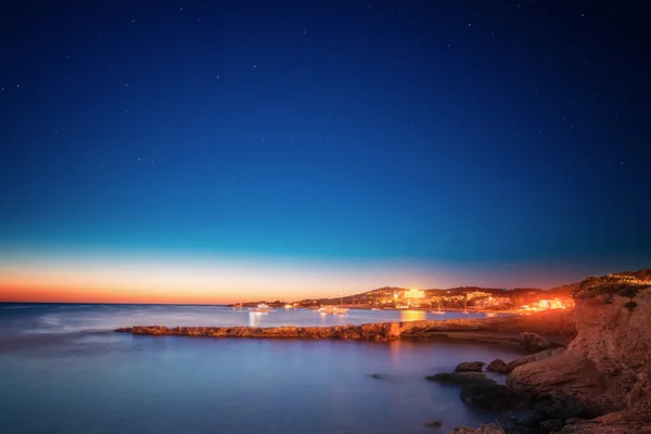 Ilha de Ibiza vista noturna — Fotografia de Stock