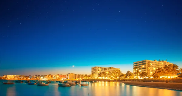 Ibiza isla vista nocturna — Foto de Stock