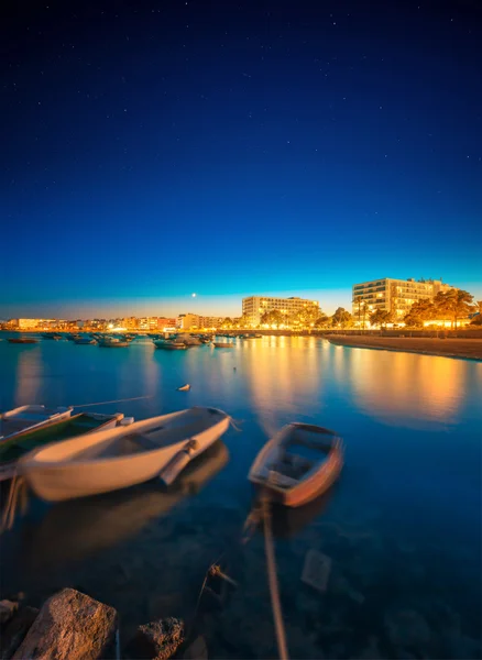 Ilha de Ibiza vista noturna — Fotografia de Stock